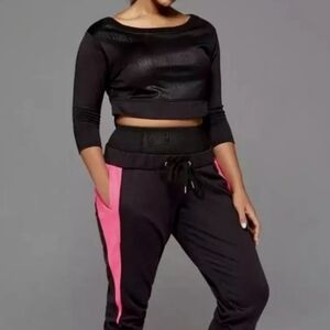 Sophie Theallet for Livi Active Fleece Lined Black Crop Top size 18/20